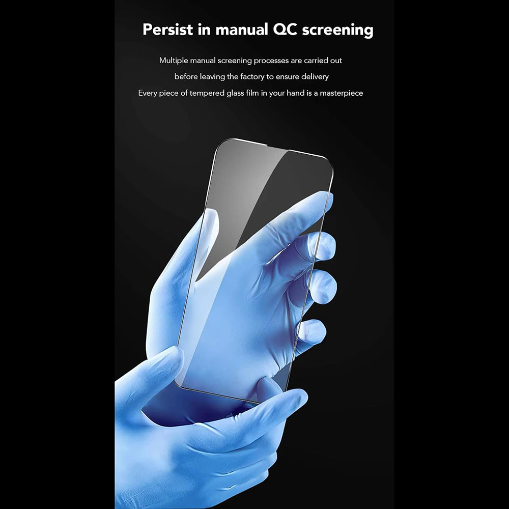 Anank Anti-Fingerprint Skærmbeskytter til Apple iPhone 17e / 16e / 14 / 13 Pro, Hærdet Glas, Fuld Lim, 2.5D, Sort