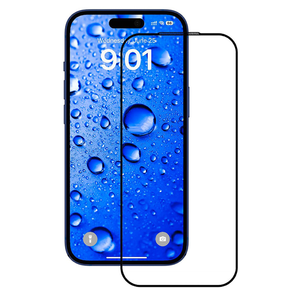Beskyttelsesfilm Anank skærmbeskytter til Apple iPhone 17 Pro Max, Hærdet Glas, Full Glue, 2.5D, Sort