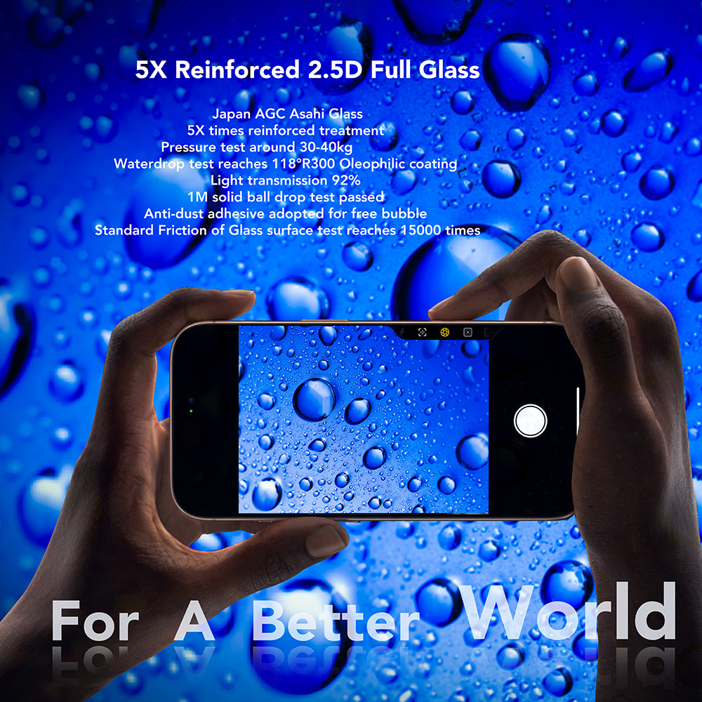 Beskyttelsesfilm Anank skærm til Apple iPhone 17 Pro, Hærdet glas, Full Glue, 2.5D, Sort