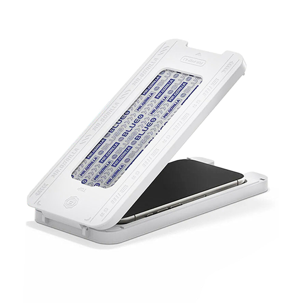Blueo Crystal Anti-Scratch Skærmbeskyttelsesfilm med Applikator til Apple iPhone 16 Pro Max, Hærdet Glas, Fuld Lim, Sort