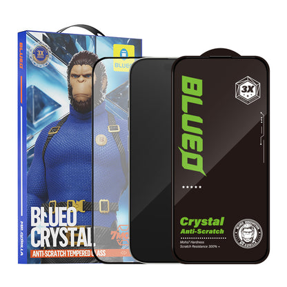 Blueo Crystal Anti-Scratch Skærmbeskyttelsesfilm til Apple iPhone 15 Pro, Hærdet Glas, Fuld Lim, Sort