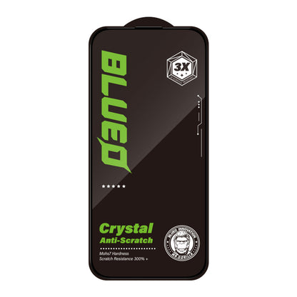 Blueo Crystal Anti-Scratch Skærmbeskyttelsesfilm til Apple iPhone 15 Pro, Hærdet Glas, Fuld Lim, Sort