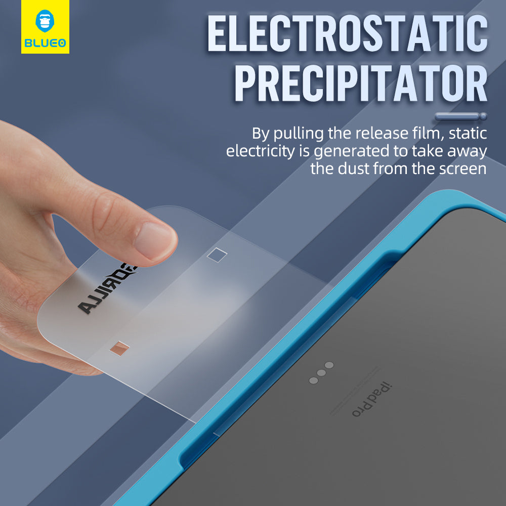 Blueo HD Applicator Pro Skærmbeskytter til Apple iPad Pro 12.9 (2022) / Pro 12.9 (2021) / Pro 12.9 (2020), Hærdet Glas, Fuld Lim