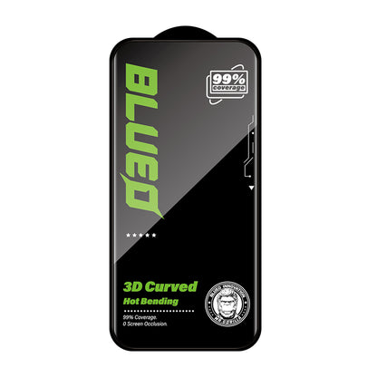 Blueo HD skærmbeskyttelsesfilm til Apple iPhone 16 Pro Max, hærdet glas, fuld lim, 3D, sort