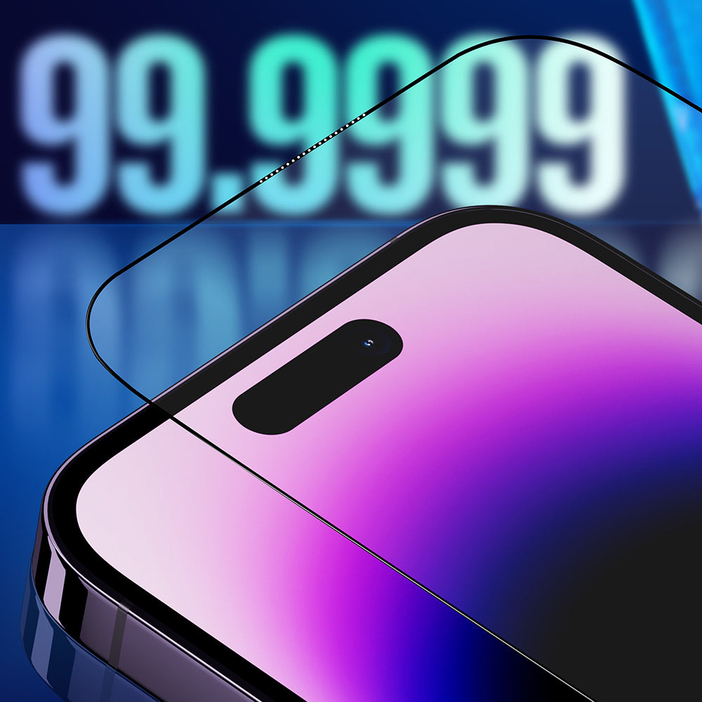 Blueo Sapphire Applicator Pro Skærmbeskytter til Apple iPhone 15 Pro, Hærdet Glas, Fuld Lim, Sort
