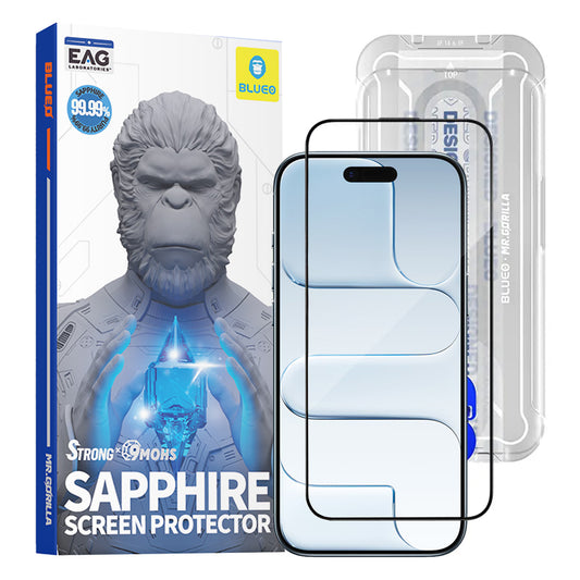 Beskyttelsesfilm Blueo Sapphire Applicator Pro til Apple iPhone 17 Air, Hærdet Glas, Full Glue
