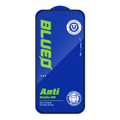 Blueo Silk HD skærmbeskytter til Apple iPhone 16 / 15, hærdet glas, fuld lim, sæt med 5 stk., 2.5D, sort