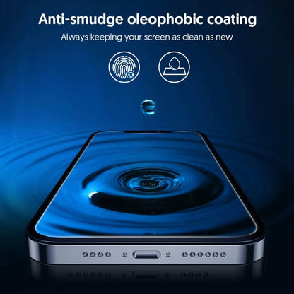 Blueo Silk HD skærmbeskytter til Apple iPhone 16 / 15, hærdet glas, fuld lim, sæt med 5 stk., 2.5D, sort