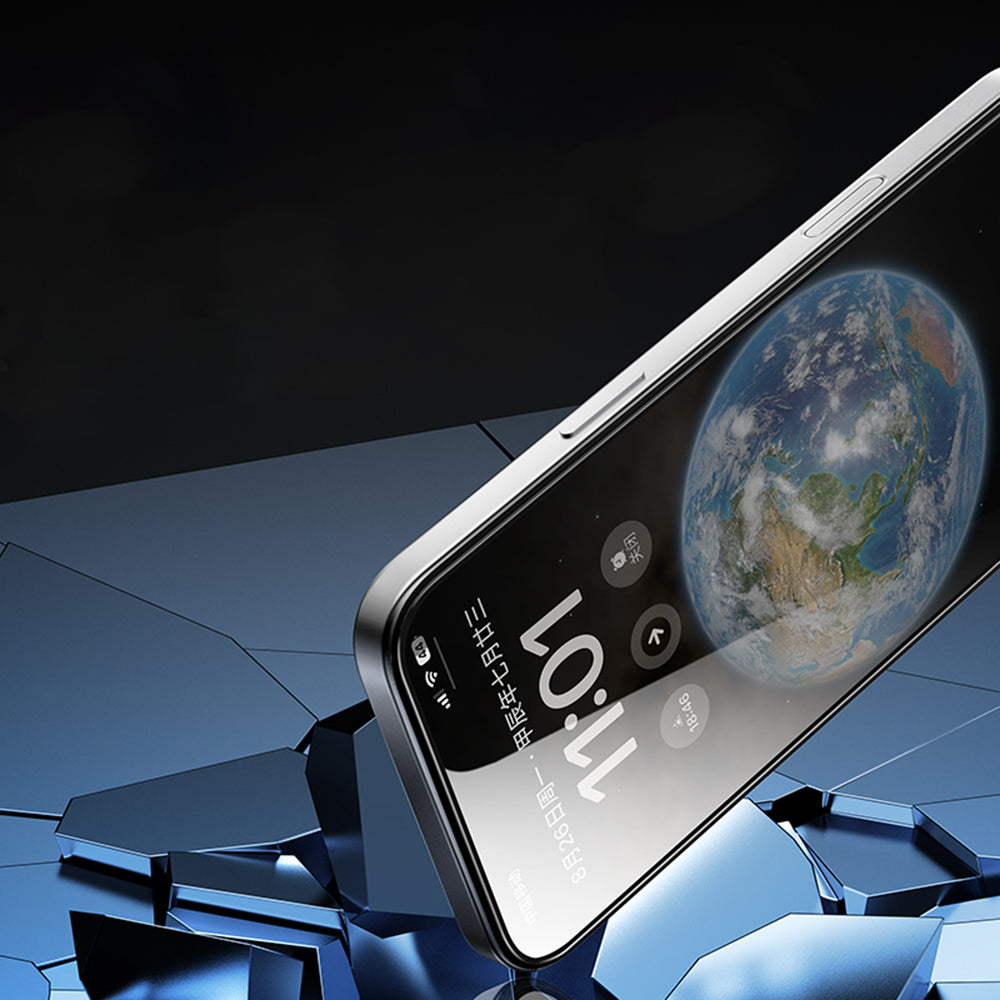 Blueo Silk HD skærmbeskytter til Apple iPhone 16 / 15, hærdet glas, fuld lim, sæt med 5 stk., 2.5D, sort
