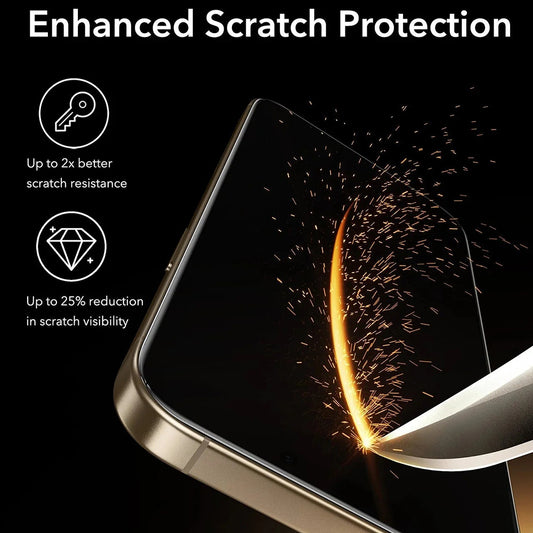 Beskyttelsesfilm ESR Corning UltraFit til Apple iPhone 17 / 16 Pro, Hærdet Glas, Full Glue, Sæt med 3 stykker