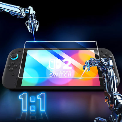 Techsuit SwitchAura Skærmbeskyttelsesfilm med Applikator til Nintendo Switch 2, Hærdet Glas, Sæt med 2 stk.