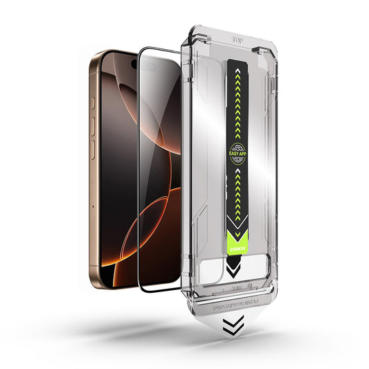 Beskyttelsesfilm Techsuit TitanGlass til Apple iPhone 17 Pro, Hærdet Glas, Full Glue, Sort