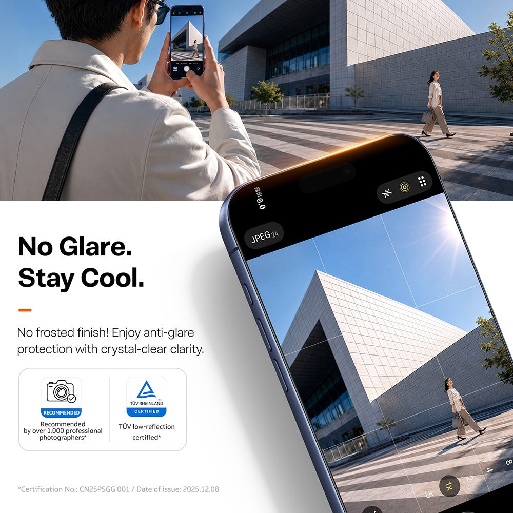 Torras Sunview AR Skærmbeskyttelsesfilm til Apple iPhone 18 Pro Max / 17 Pro Max, Hærdet Glas, Fuld Lim