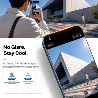 Torras Sunview AR Skærmbeskyttelsesfilm til Apple iPhone 18 Pro Max / 17 Pro Max, Hærdet Glas, Fuld Lim