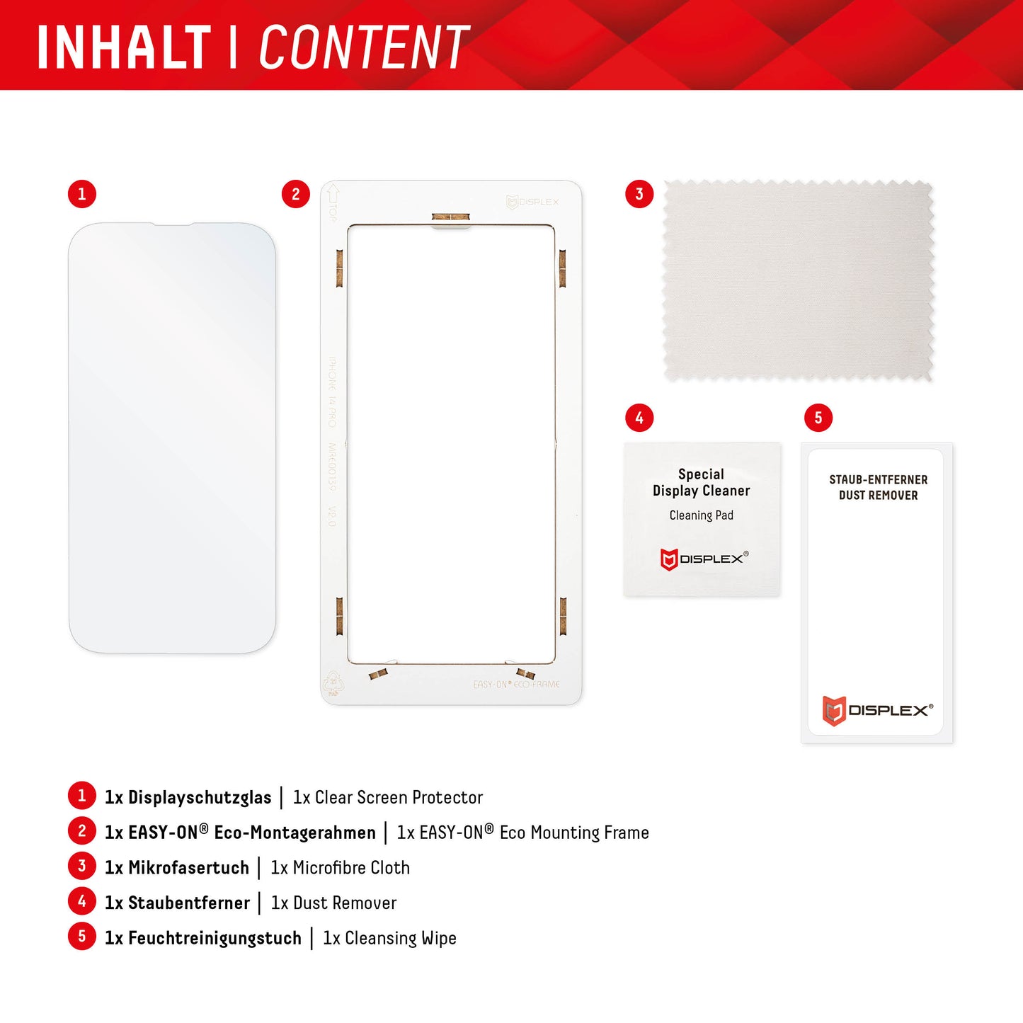Beskyttelsesfilm Displex Real Glass til Google Pixel 8 Pro, Hærdet Glas, Full Glue, 2D