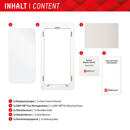Beskyttelsesfilm Displex Real Glass til Google Pixel 8 Pro, Hærdet Glas, Full Glue, 2D
