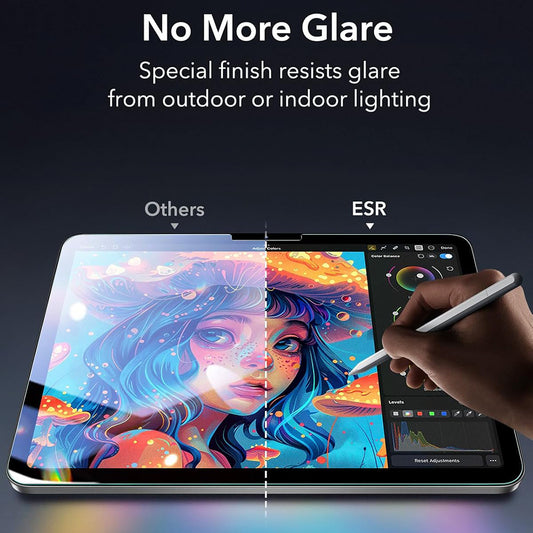 Beskyttelsesfilm ESR Armorite Paper Feel UltraFit til Apple iPad (2025) / (2022), Hærdet Glas, Fuldklæbende, Sæt med 2 stykker