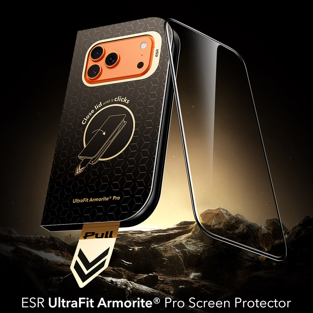 ESR Armorite Pro UltraFit skærmbeskytter til Apple iPhone 18 Pro / 17 Pro, hærdet glas, fuld lim, sort