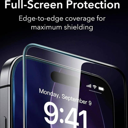 ESR Armorite UltraFit Skærmbeskyttelsesfilm til Apple iPhone 18 Pro Max / 17 Pro Max, Hærdet Glas, Fuld Lim, Sæt med 2 stk., Sort