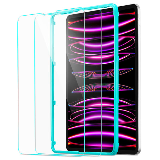Beskyttelsesfilm ESR skærm til Apple iPad Pro 12.9 (2022) / Pro 12.9 (2021) / Pro 12.9 (2020), Hærdet Glas, Fuldklæbende, Sæt med 2 stykker