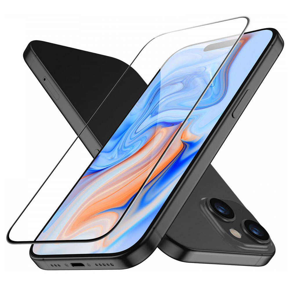 Beskyttelsesfilm ESR-skærm til Apple iPhone 15, Hærdet Glas, Fuldklæbende, Sort