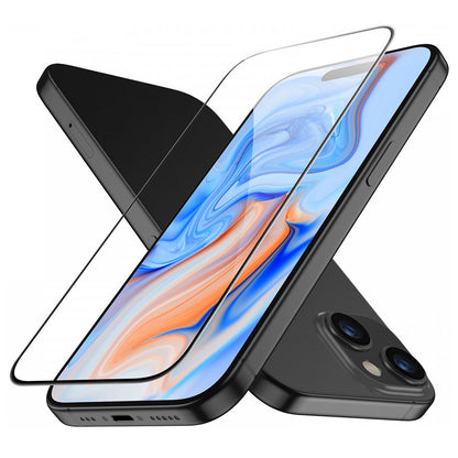 Beskyttelsesfilm ESR-skærm til Apple iPhone 15, Hærdet Glas, Fuldklæbende, Sort