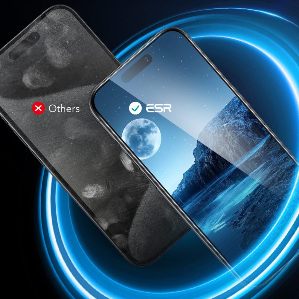 Beskyttelsesfilm ESR-skærm til Apple iPhone 16 Pro Max, Hærdet Glas, Fuldklæbende