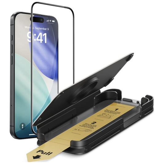 Beskyttelsesfilm ESR UltraFit Armorite Pro til Apple iPhone 17 / 16 Pro, Hærdet Glas, Full Glue, Sort