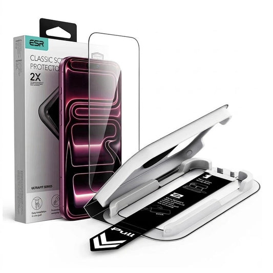 ESR UltraFit Classic skærmbeskytter til Apple iPhone 18 Pro Max / 17 Pro Max, hærdet glas, fuld lim, sort