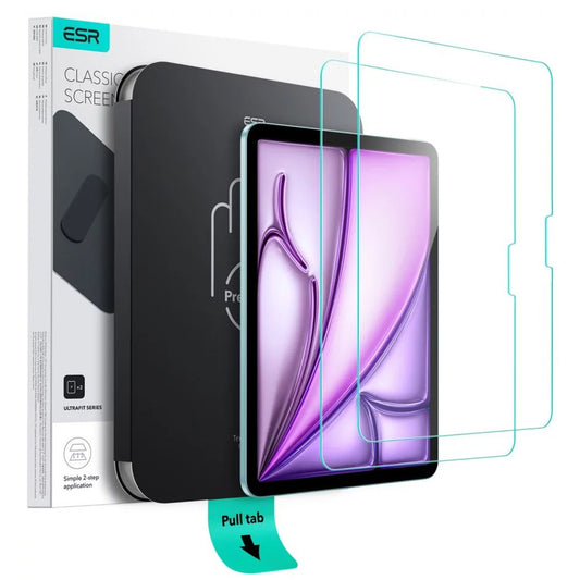 Beskyttelsesfilm ESR UltraFit til Apple iPad Air 11 (2025) / Air 11 (2024), Hærdet Glas, Fuldklæbende, Sæt med 2 stykker