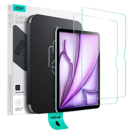 Beskyttelsesfilm ESR UltraFit til Apple iPad Air 13 (2025) / Air 13 (2024), Hærdet Glas, Fuldklæbende, Sæt med 2 stykker
