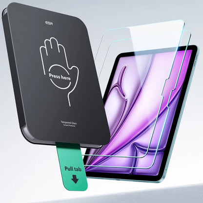 ESR UltraFit Skærmbeskytter til Apple iPad Air 13 (2026) / Pro 13 (2025), Hærdet Glas, Fuld Lim, Sæt med 2 stk.
