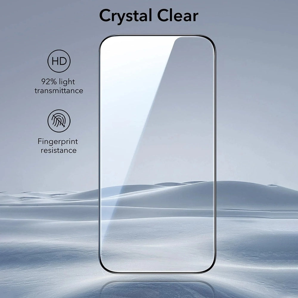 Beskyttelsesfilm ESR UltraFit til Apple iPhone 17 / 16 Pro, Hærdet Glas, Fuldklæbende, Sæt med 3 stykker