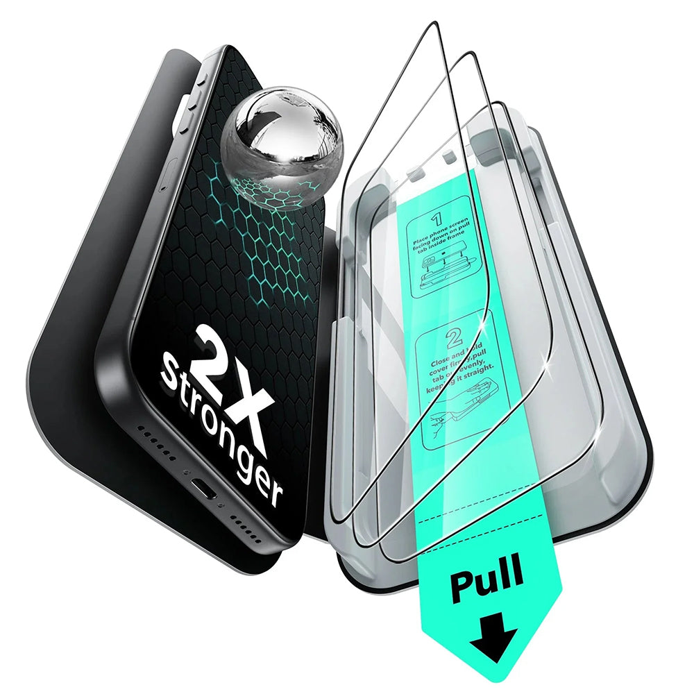 ESR UltraFit Skærmbeskytter til Apple iPhone 18 Pro Max / 17 Pro Max, Hærdet Glas, Fuld Lim, Sæt med 3 stk., Sort