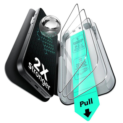 ESR UltraFit Skærmbeskytter til Apple iPhone 18 Pro Max / 17 Pro Max, Hærdet Glas, Fuld Lim, Sæt med 3 stk., Sort