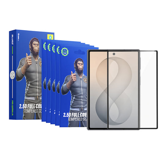 Blueo HD Skærmbeskytter til Udvendig Skærm til Samsung Galaxy Z Fold8 F976, Hærdet Glas, Fuld Lim, 2.5D, Sæt med 5 stk., Sort