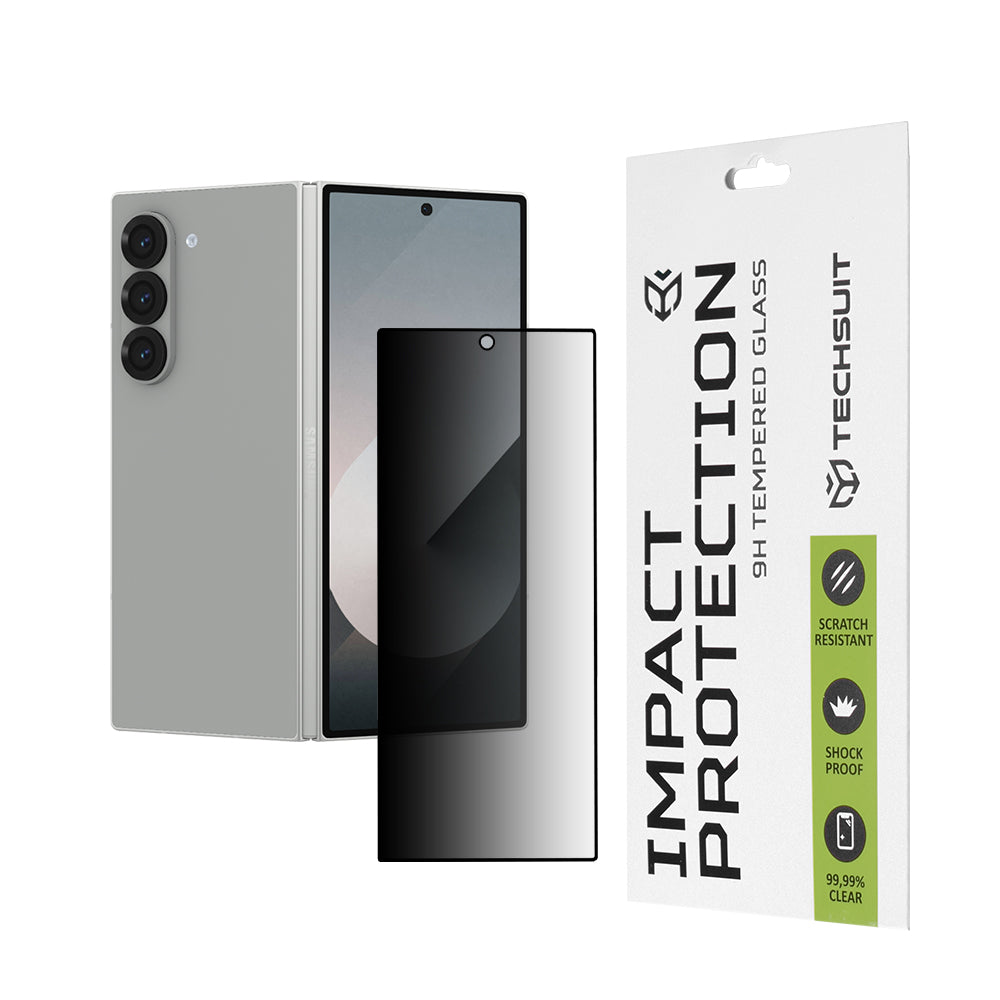 Privacy Techsuit Skærmbeskyttelsesfilm til Samsung Galaxy Z Fold6 F956, Hærdet Glas, Fuld Lim, 111D