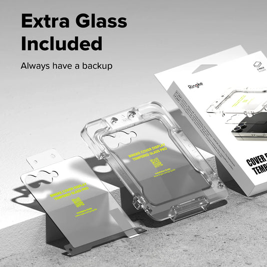 Skærmbeskyttelsesfilm til yderskærm Ringke Cover Display til Samsung Galaxy Z Flip7 F766, hærdet glas, fuld lim, sæt med 2 stk.