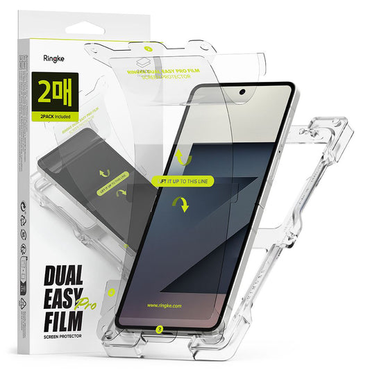 Beskyttelsesfilm til indvendig skærm Ringke Dual Easy Pro til Samsung Galaxy Z Flip7 F766, Plastik, Sæt med 2 stykker