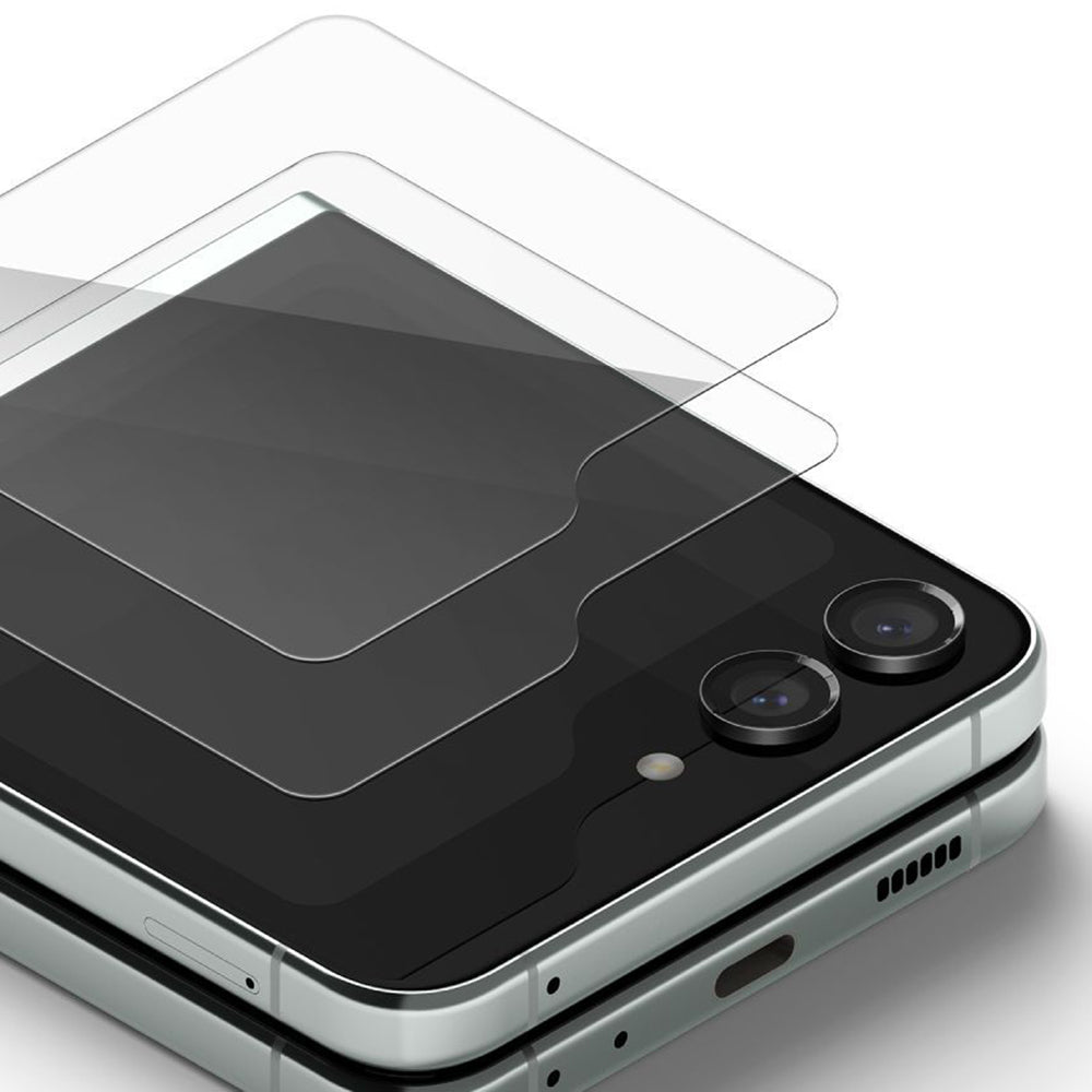 Beskyttelsesfilm til ydre skærm Ringke til Samsung Galaxy Z Flip5 F731, Hærdet glas, Fuldklæbende, Sæt med 2 stykker