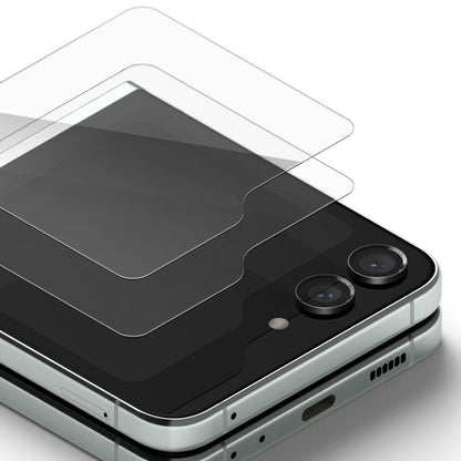 Beskyttelsesfilm til ydre skærm Ringke til Samsung Galaxy Z Flip5 F731, Hærdet glas, Fuldklæbende, Sæt med 2 stykker