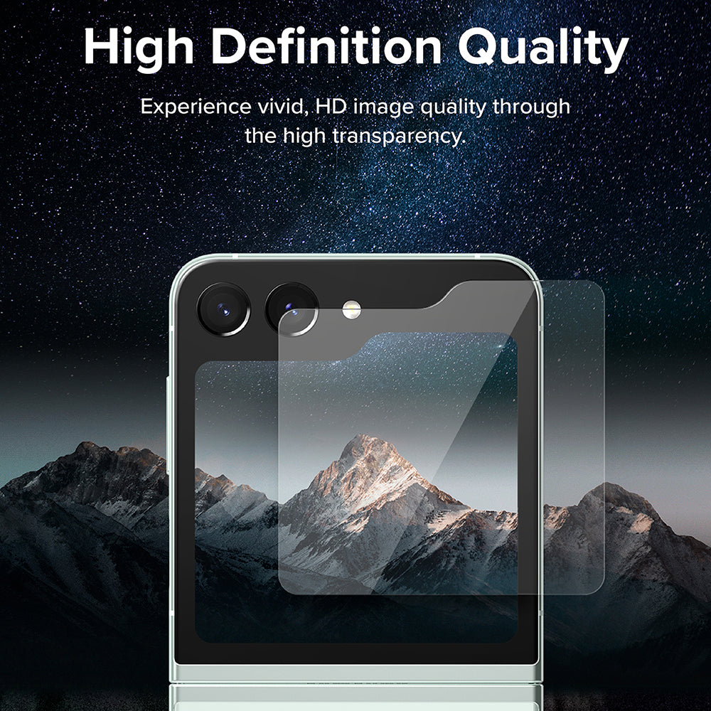 Beskyttelsesfilm til ydre skærm Ringke til Samsung Galaxy Z Flip5 F731, Hærdet glas, Fuldklæbende, Sæt med 2 stykker