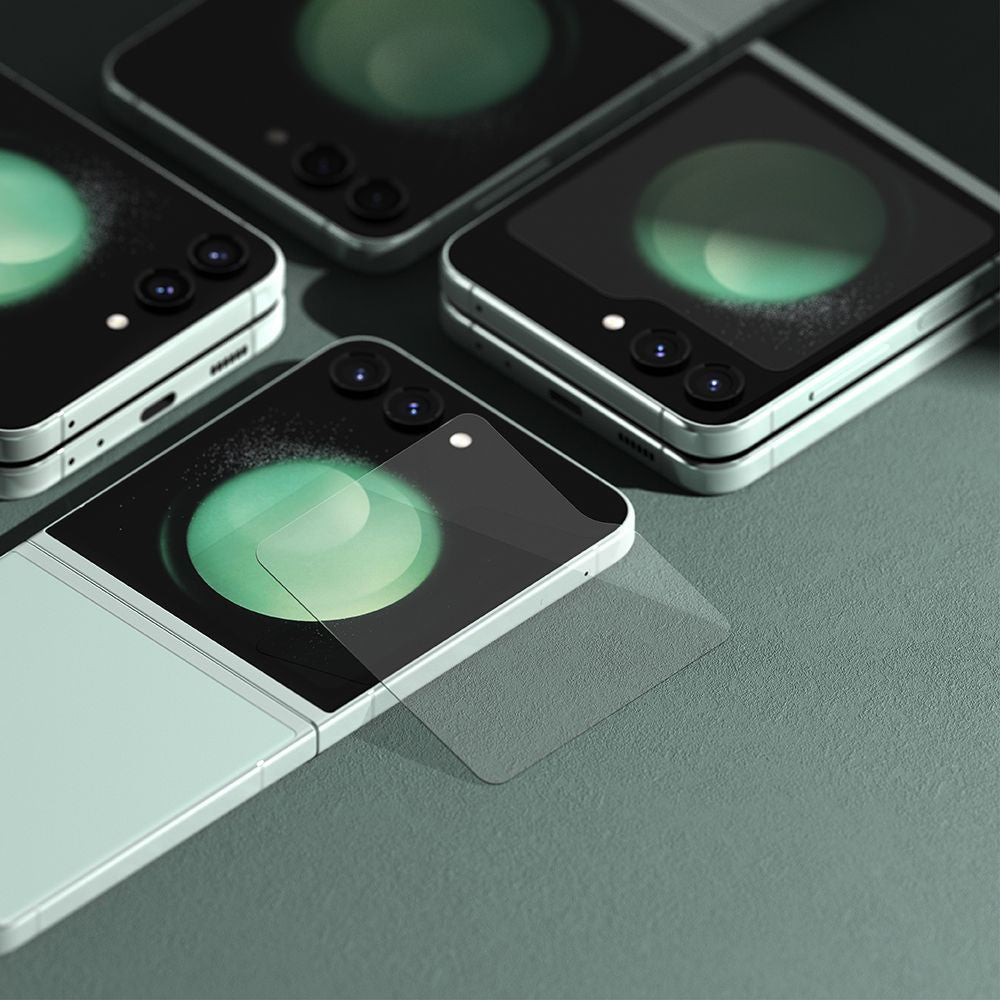 Beskyttelsesfilm til ydre skærm Ringke til Samsung Galaxy Z Flip5 F731, Hærdet glas, Fuldklæbende, Sæt med 2 stykker
