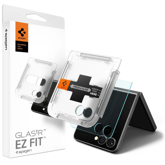 Beskyttelsesfilm til ydre skærm Spigen GlastR EZ FIT til Samsung Galaxy Z Flip7 F766, Hærdet Glas, Fuldklæbende
