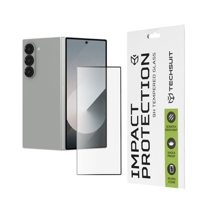 Techsuit Skærmbeskytter til Samsung Galaxy Z Fold6 F956, Hærdet Glas, Full Glue, 111D, Sort