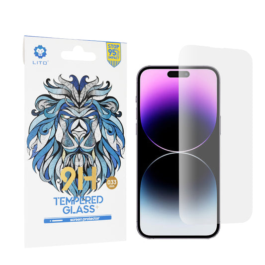 Lito Classic Skærmbeskytter til Apple iPhone 14 Pro Max, Hærdet Glas, Fuld Lim, 2.5D