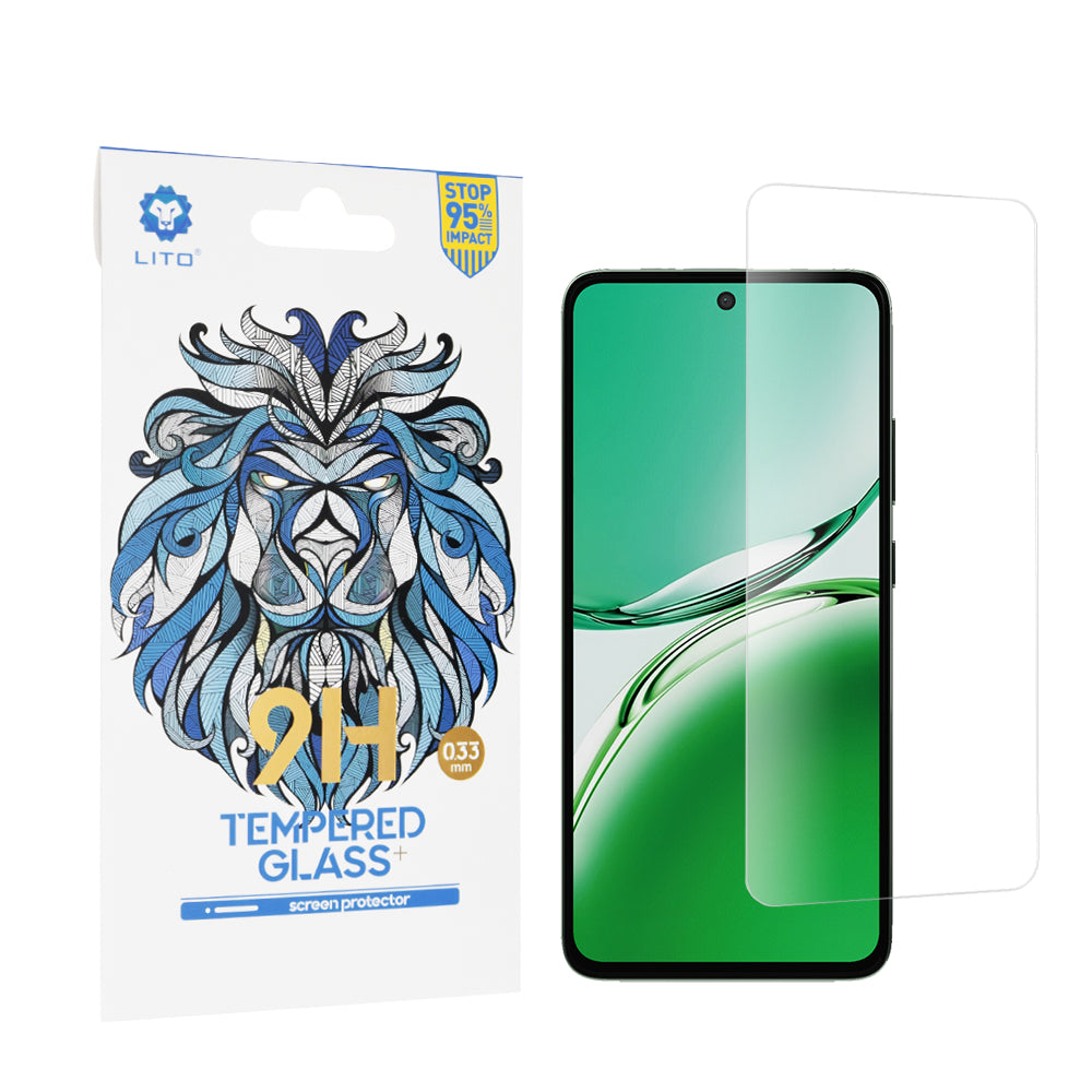Lito Classic Skærmbeskyttelsesfilm til Oppo Reno12 F 4G, Hærdet Glas, Fuld Lim, 2.5D