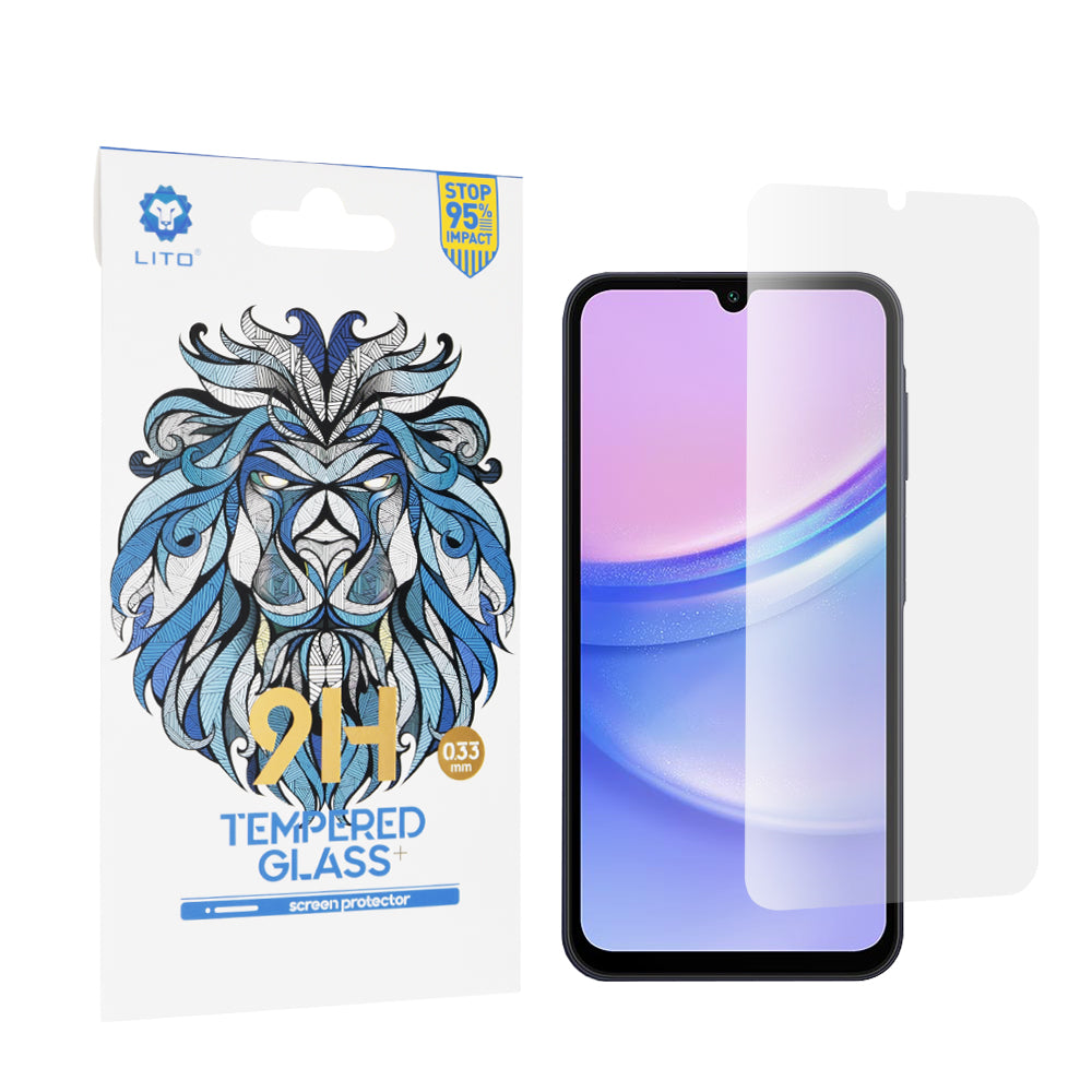 Lito Classic Skærmbeskyttelsesfilm til Samsung Galaxy M15 / A15 5G A156 / A15 A155, Hærdet Glas, Fuld Lim, 2.5D