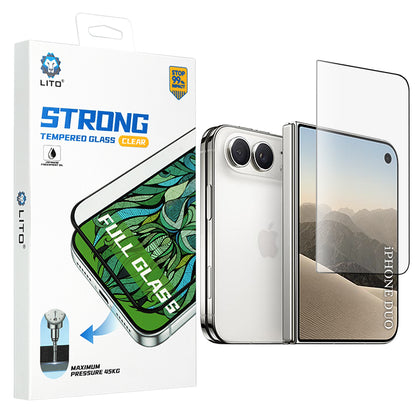Lito D+ Max Strong Skærmbeskyttelsesfilm til Apple iPhone Duo, Hærdet Glas, Fuld Lim, Sort