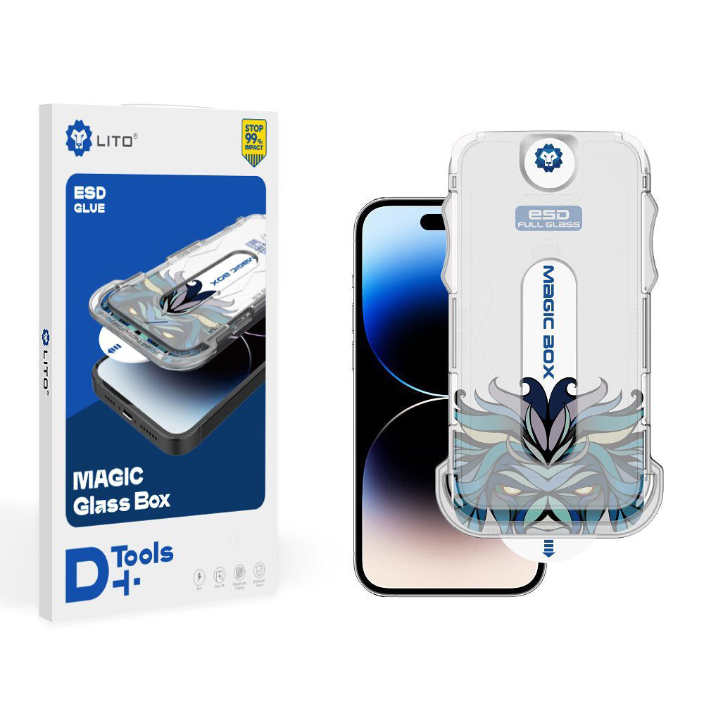 Lito Magic Glass Box D+ Tools Screen Protector for Apple iPhone 16, Tempered Glass, Full Glue